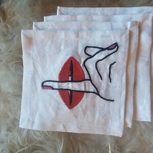 Jonathan Adler Lips Cocktail Napkins